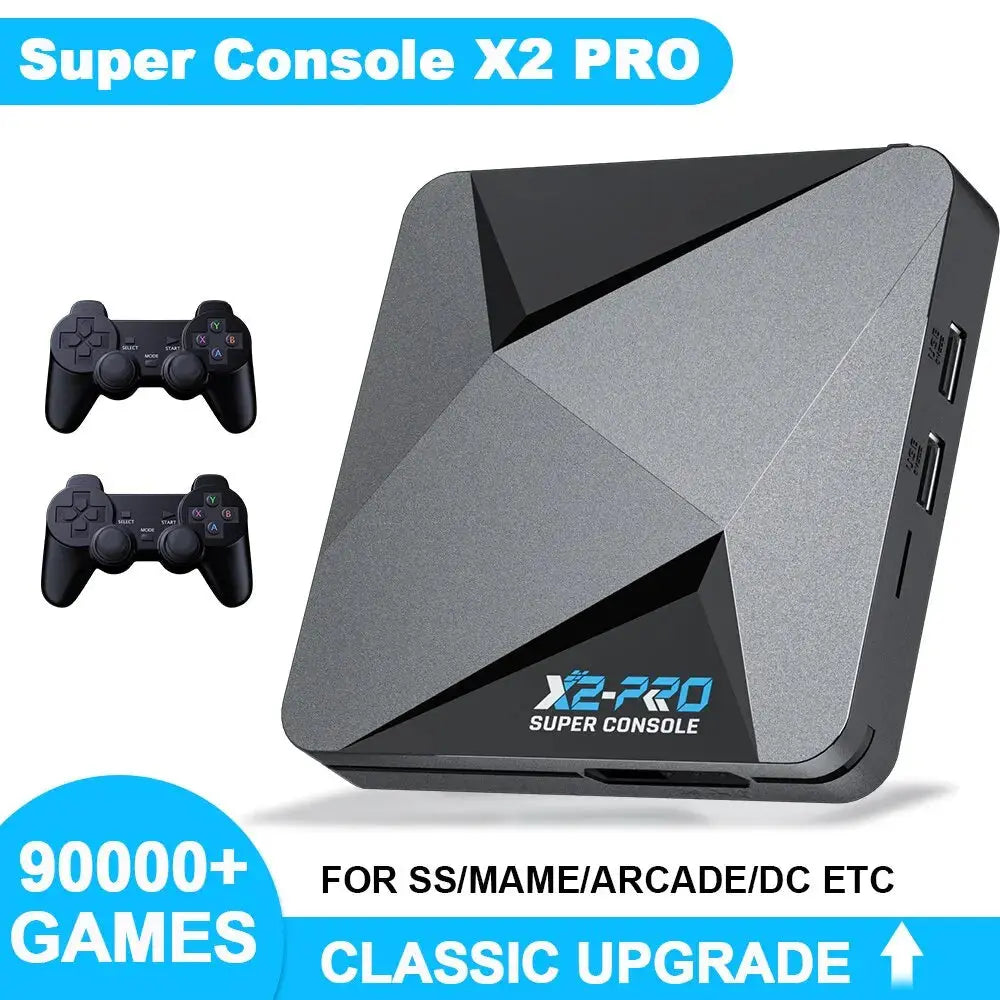 KINHANK Retro Video Game Console Super Console X2 Pro with 90000 Video Games for PS1/DC/MAME/SS with Gamepad Kid Gift Game Box TechGaming World