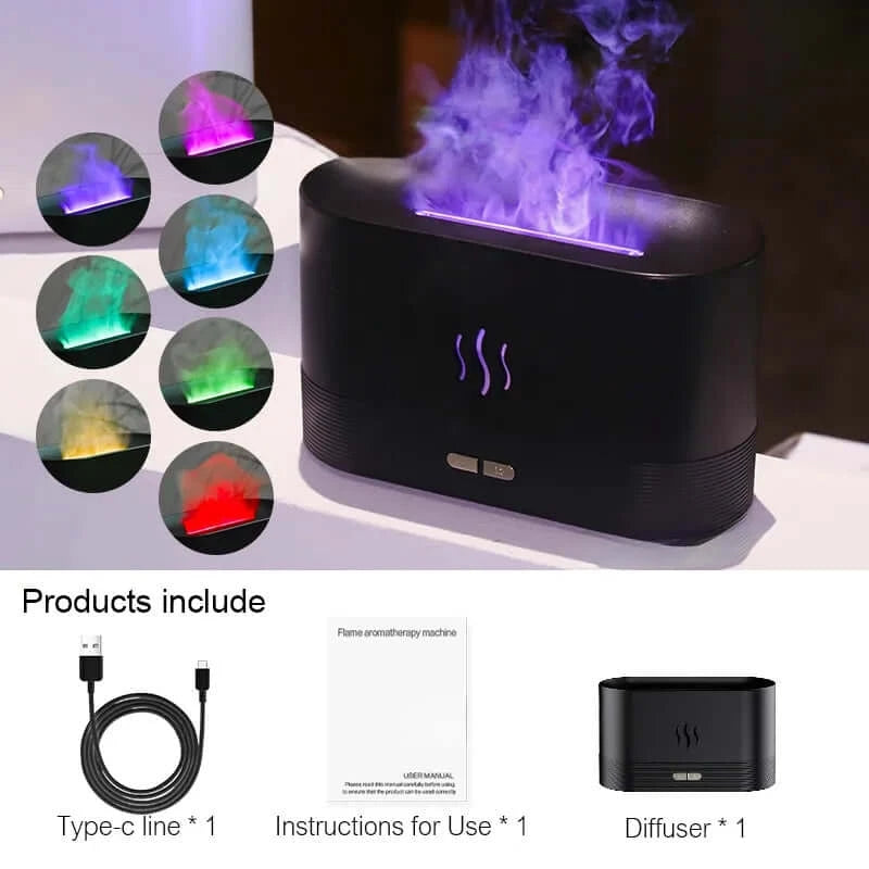 LuminEssence Ultrasonic Aroma Diffuser: Cool Mist Humidifier with LED Flame Lamp | $50.00