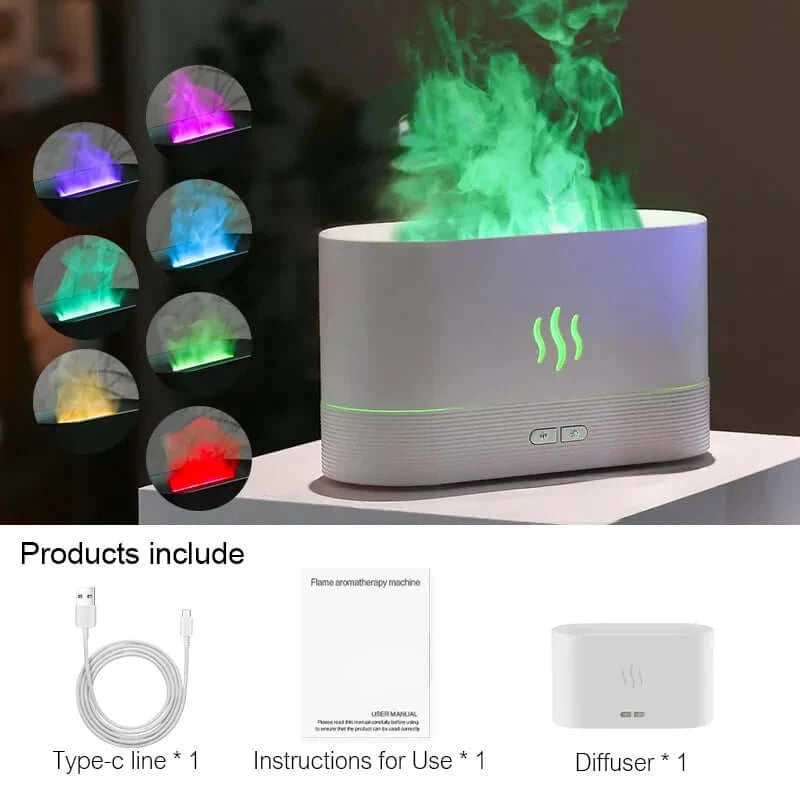 LuminEssence Ultrasonic Aroma Diffuser: Cool Mist Humidifier with LED Flame Lamp | $50.00