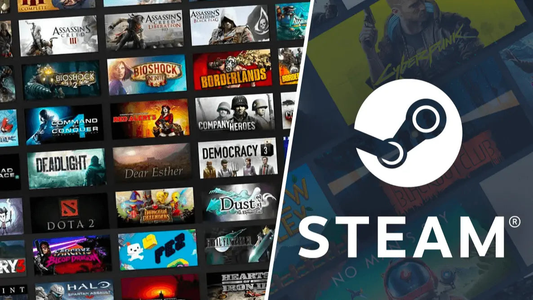 Surprise Steam Games Pack featuring a collage of popular game covers with the Steam logo and branding.